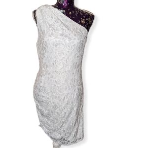 Sam‎ Edelman NWT White One Shoulder Lace Mini Dress